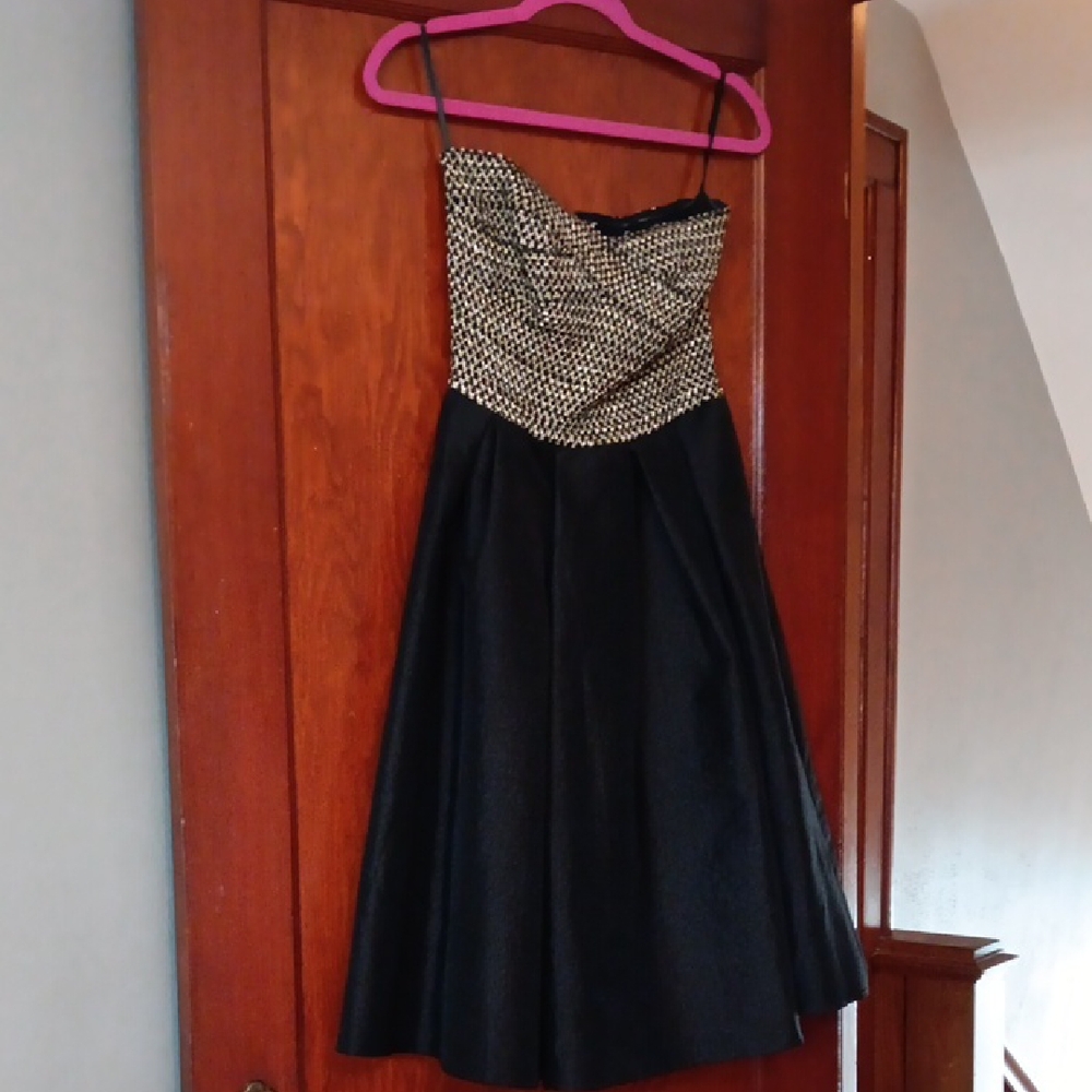 Ark & Co Black Dress with Gold Metallic Bodice